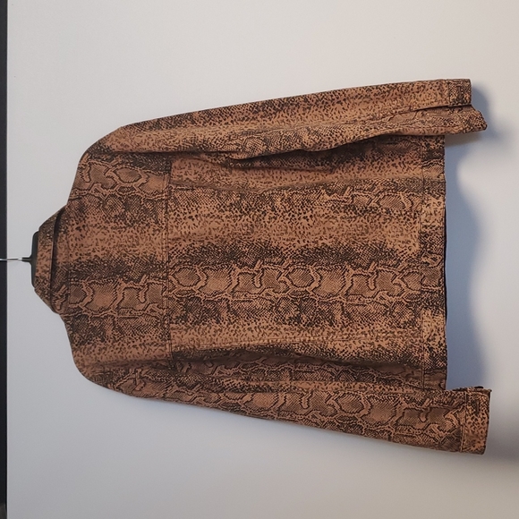 Free People Snake Print Trucker Jacket Large - Picture 8 of 8